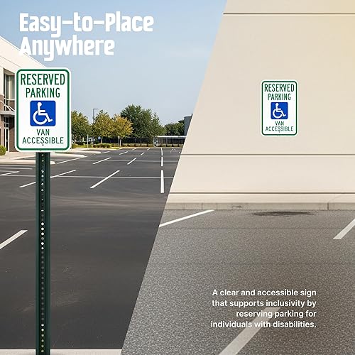 Miniatura 6 de SmartSign Letrero accesible para camioneta de estacionamiento reservado, paquete de 2, letrero de estacionamiento para discapacitados, 18 x 12