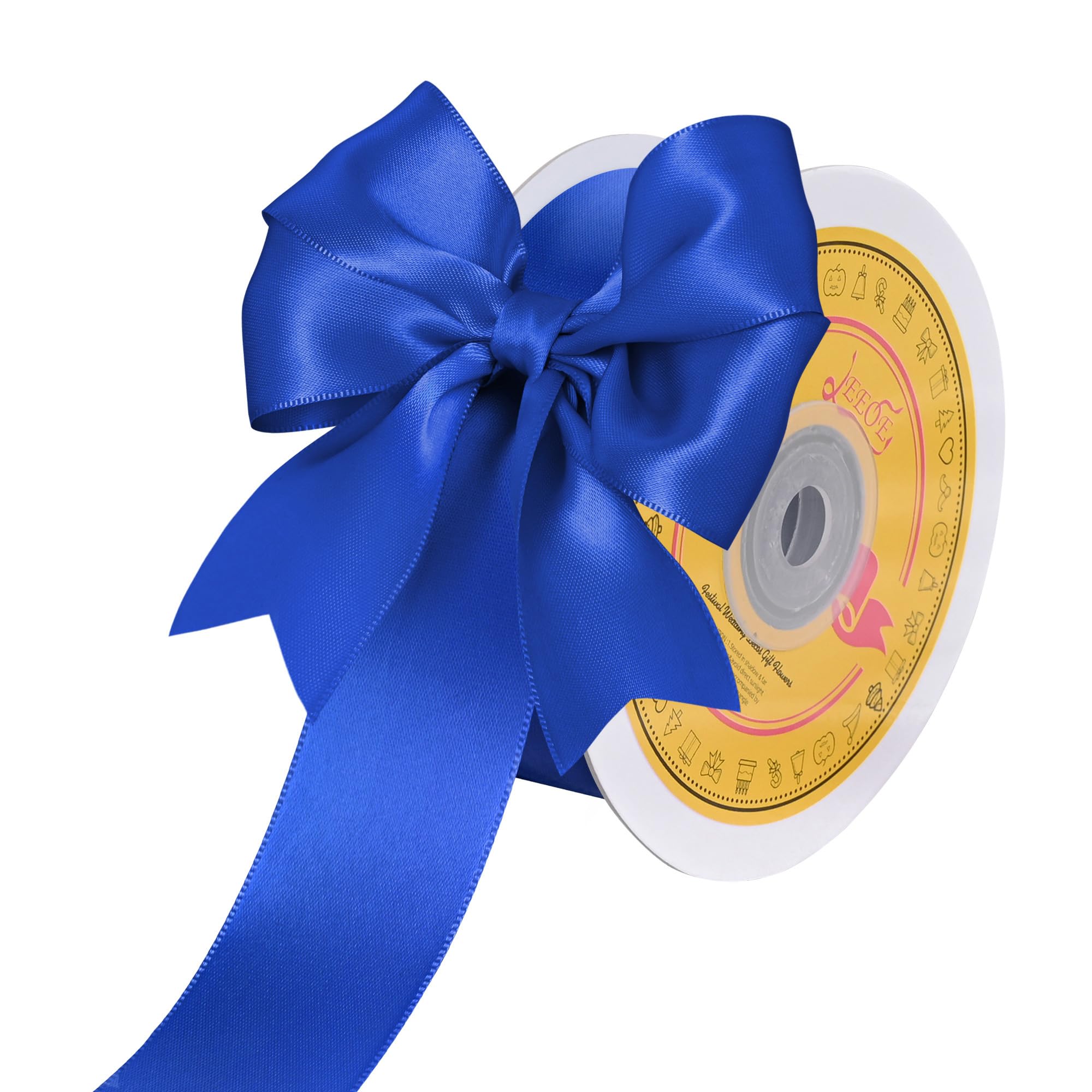 Double Face Cobalt Blue Satin Ribbon 1-1/2 inch X 25 Yards Polyester Cobalt Blue Ribbon for Gift Wrapping Very Suitable for Weddings Party Hair Bow Invitation Decorations and More