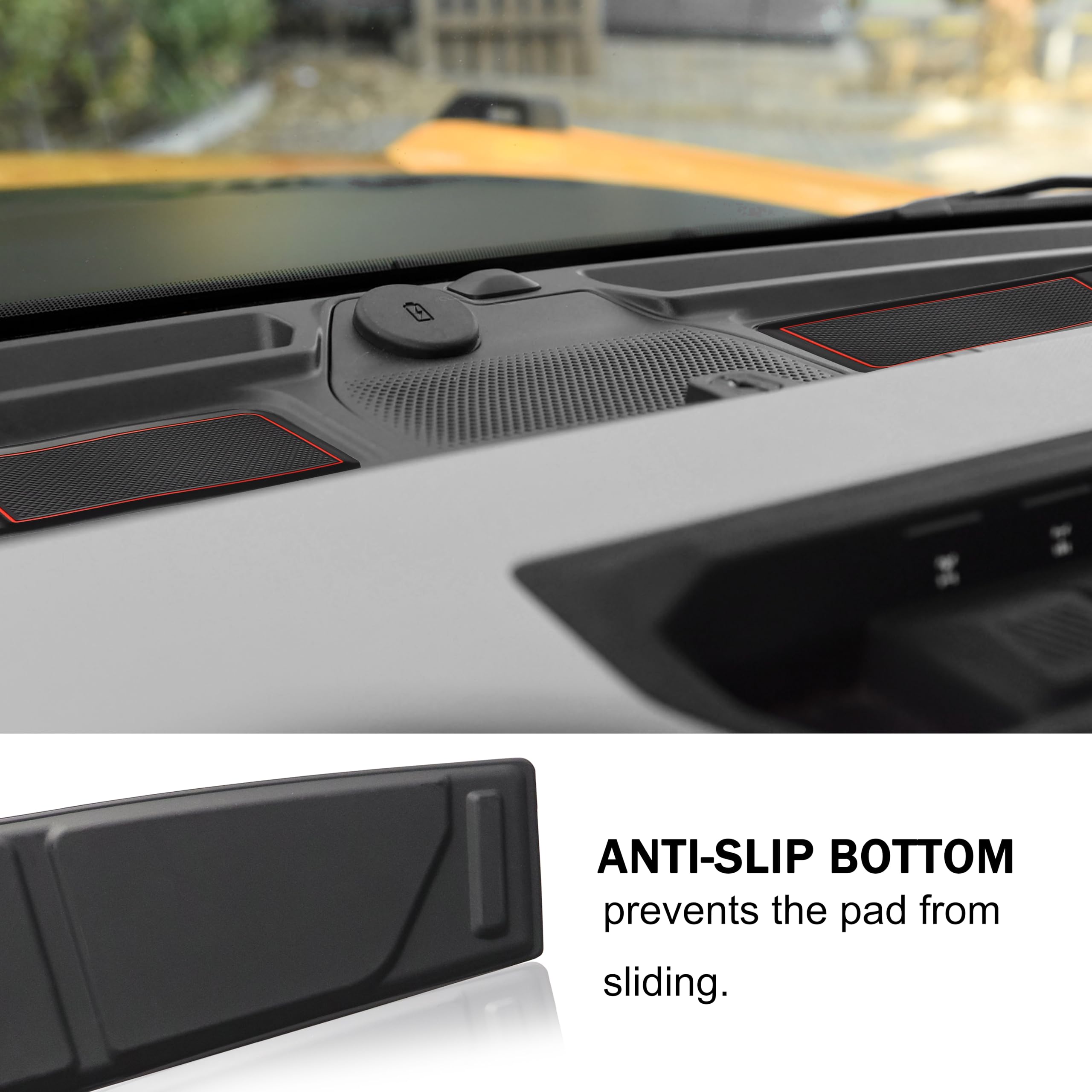 Tapis De Tableau De Bord En Silicone Noir Pour Ford Bronco 2021-2024 – Antidérapant Et Anti-rayures - 2