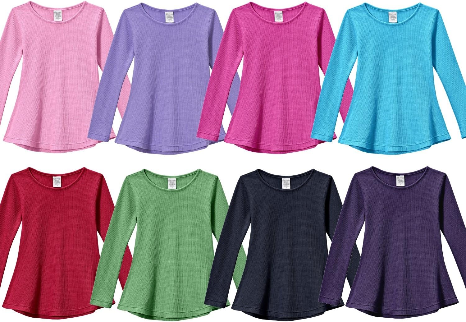 City Threads Toddler Little Girls Long Sleeve Shirts Thermal Tunic Tops, Cotton Blend Shirt for Girls (Elf Green, 4T) - Image 2