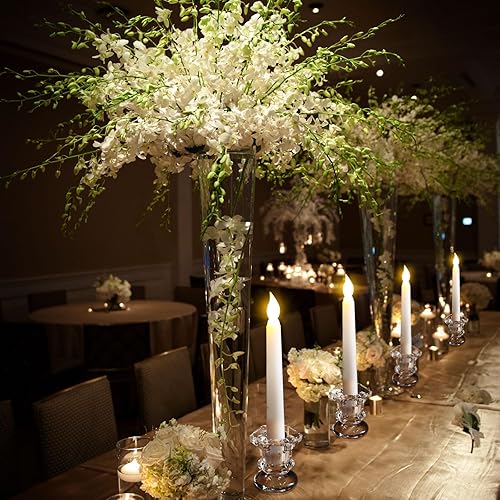 Miniatura 7 de Sumind 48 portavelas cónico para candelabros, pequeños portavelas de cristal para mesa de boda, centro de mesa, decoración de fiestas, transparente