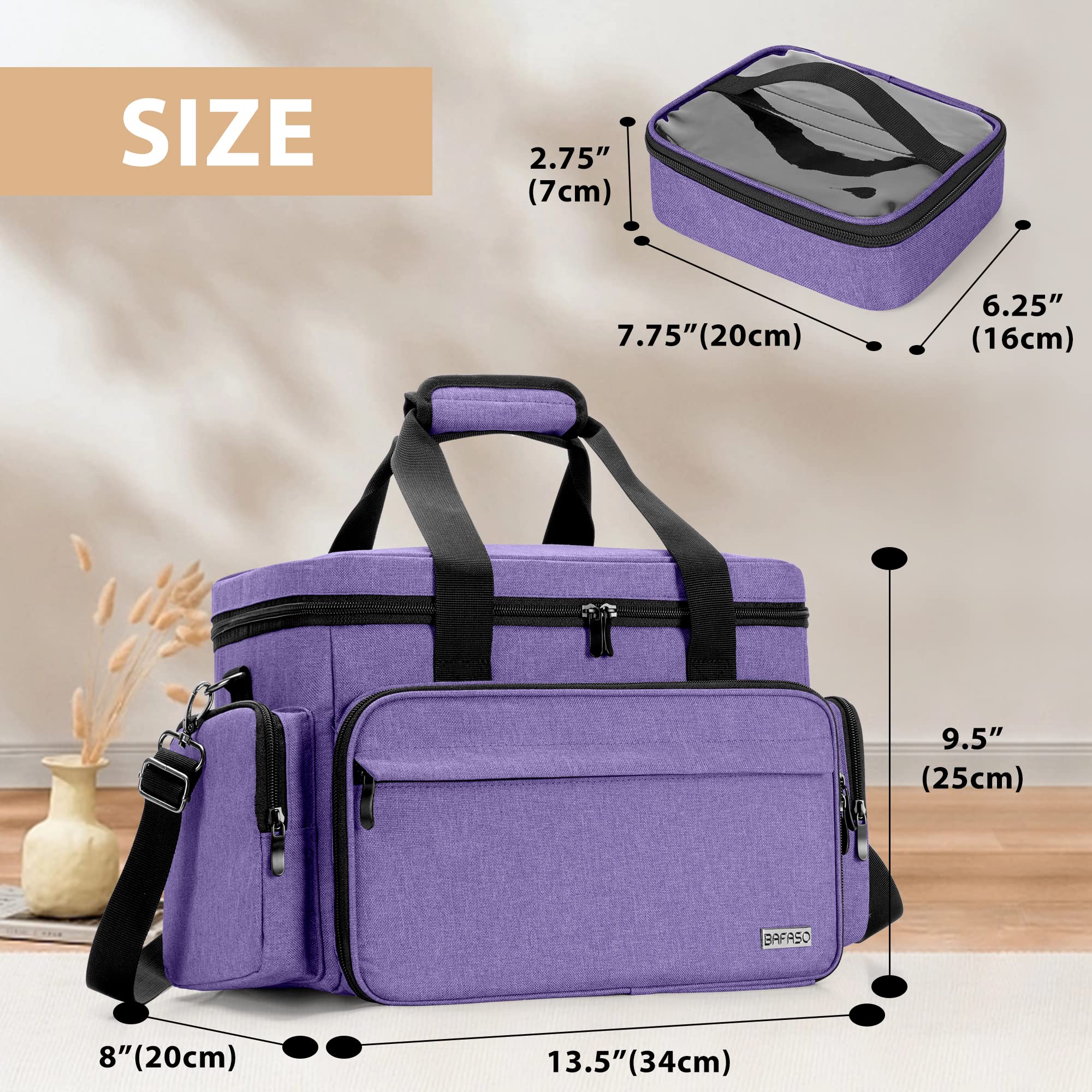 BAFASO Make up Organizer Tasche, Kosmetiktasche für Frauen, Kulturtasche Damen Groß, Tragetasche für Kosmetika und Make up, (Patent angemeldet), Lila | Mit 2 abnehmbaren Taschen und Trennwänden zur Aufbewahrung von Make-up und Haaraccessoires (zum Patent