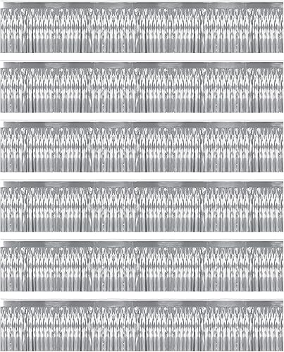 Beistle 55038-S 6-Piece 1-Ply Flame Resistant Metallic Fringe Drapes, 15 by 10-F