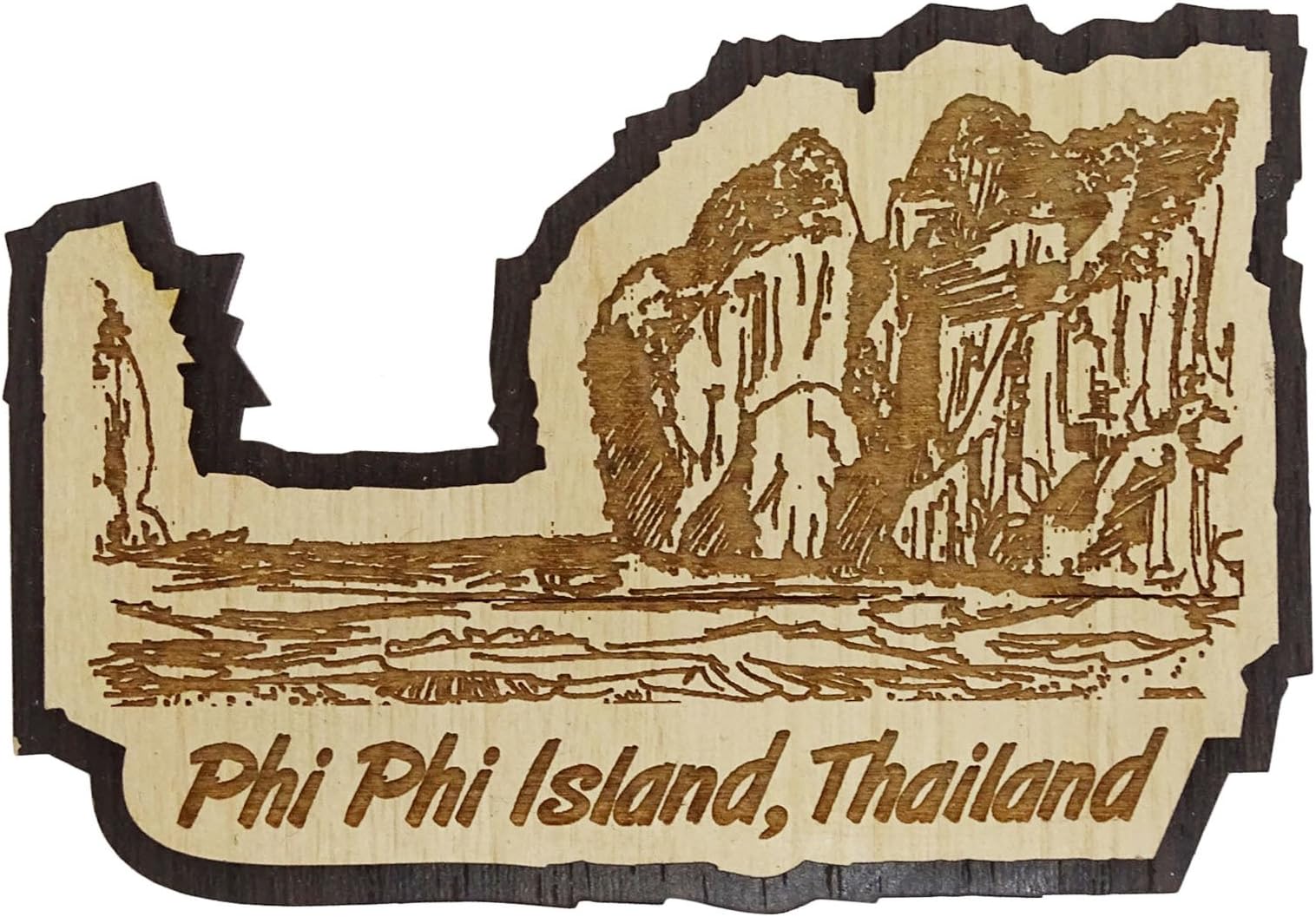 Printtoo Phi Phi Island Fridge Magnet Wooden Souvenir Engraved Gift Collectibles
