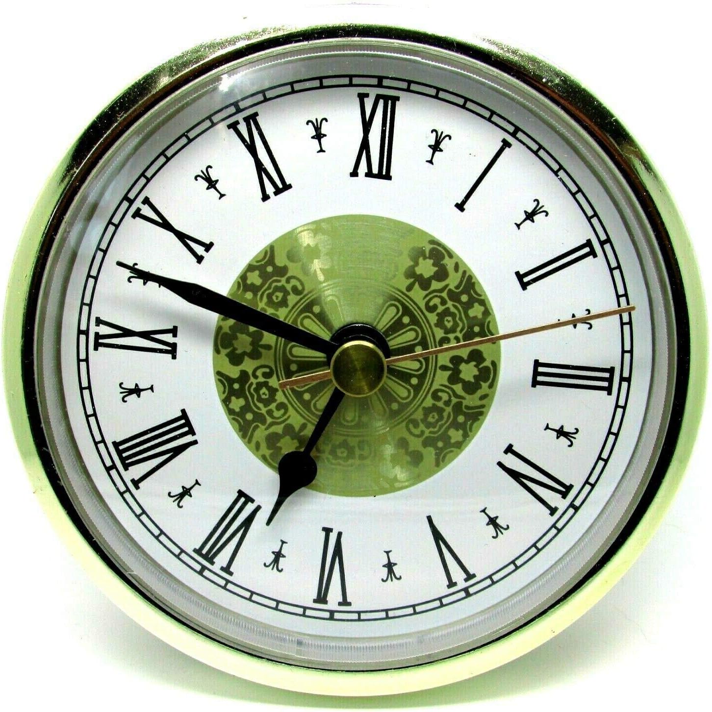 New Quartz Replacement Gold Bezel Clock Inserts Roman Numbers Rubber