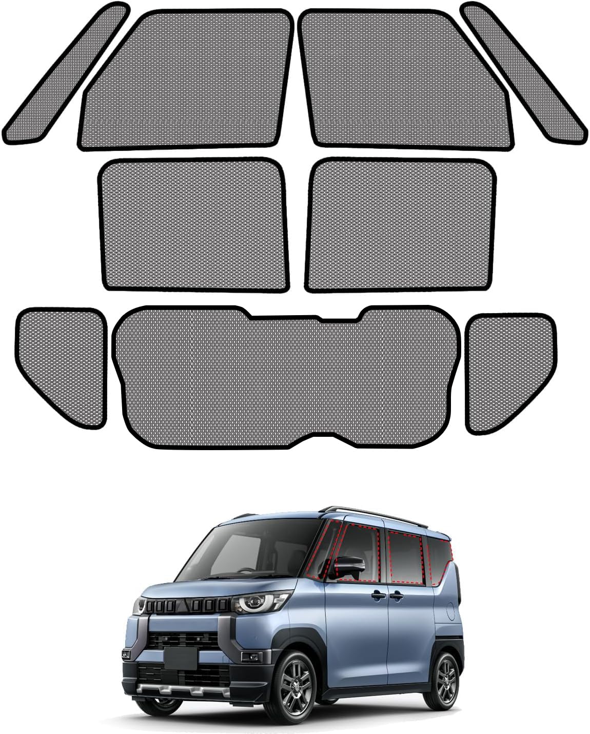 Amazon.co.jp: Loveyes 三菱 デリカミニ サンシェード メッシュ delica