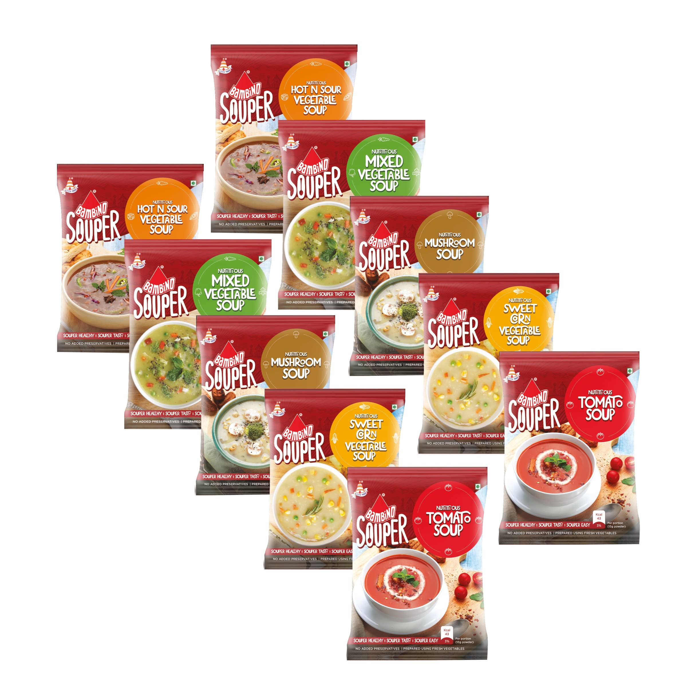 Bambino Special Combo Soups Pack of 5 with Buy 5 Get 5 Free 10 Packets