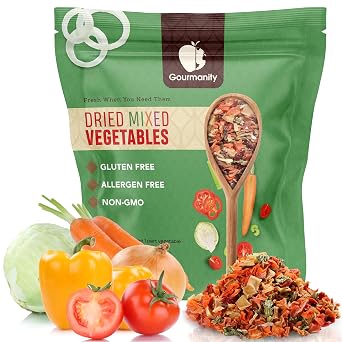 Gourmanity Dehydrated Mixed Vegetables for Soup and Emergency Food, 5lb