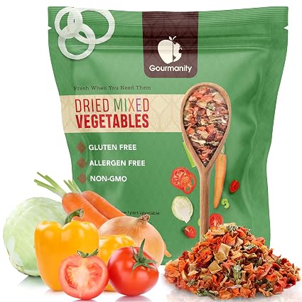 Gourmanity Dehydrated Mixed Vegetables for Soup and Emergency Food, 5lb