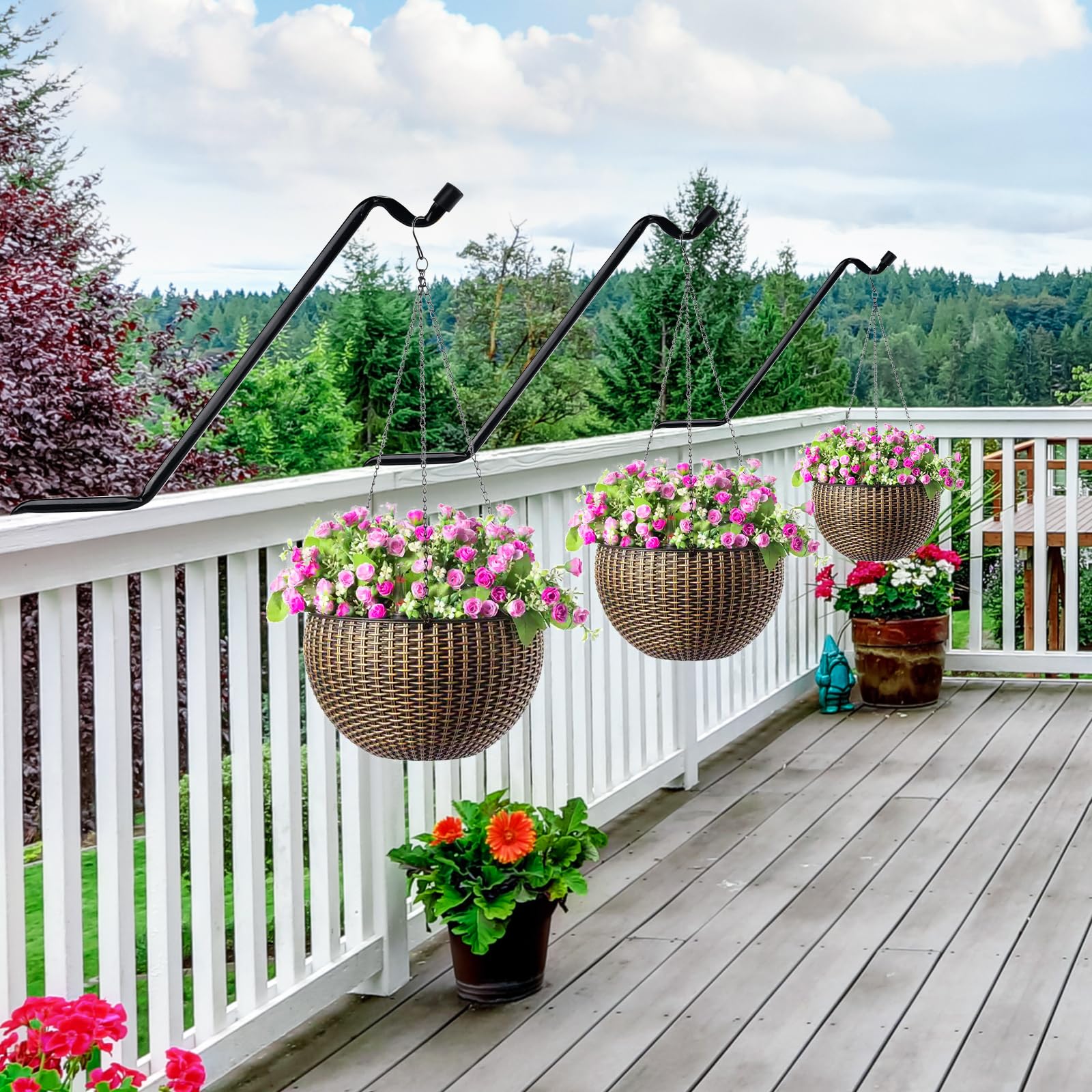 Amazon.com: ziroland 6-Pack Heavy Duty Swivel Deck Hook Rail Hanger for  Hanging Bird Feeders, Plants, Wind Chimes, Lanterns - Fits Rails 2x4, 2x6  and 2x8 : Patio, Lawn & Garden