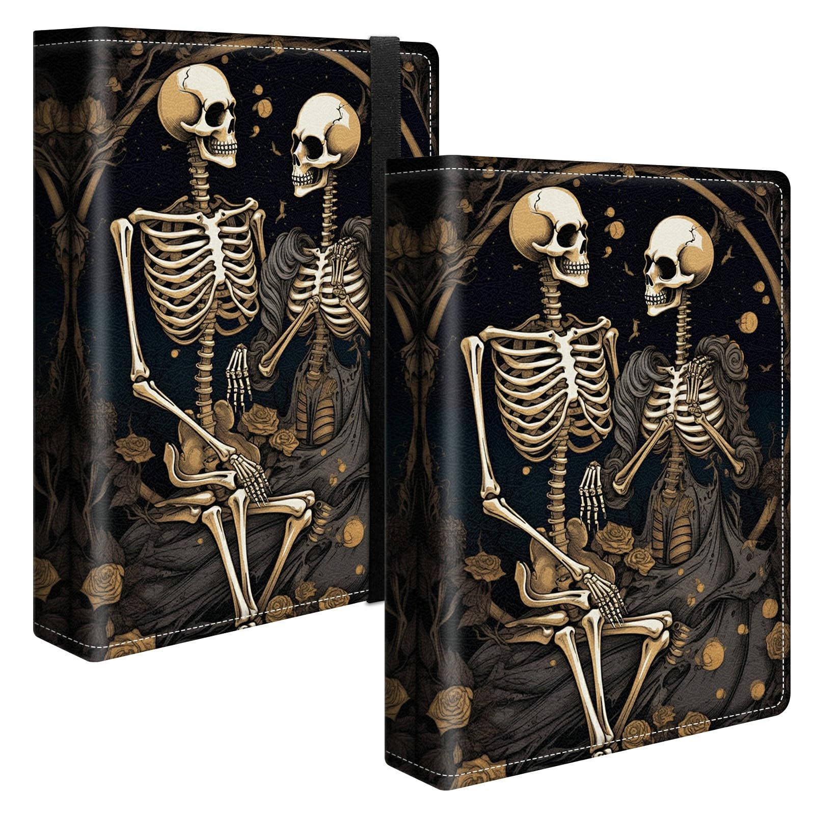 Skulls Photo Album 4x6 120 Pockets Photos with Strong Elastic Band, Small Mini Albums Sheet Protector Folder for Photos, Album for Family Wedding Baby Women Men Vacation Gift