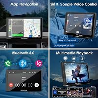 aphqua 7 Hüvelykes Érintőképernyős Autórádió Vezeték Nélküli Apple CarPlay Android Auto Bluetooth Mirror Link Funkciókkal 5