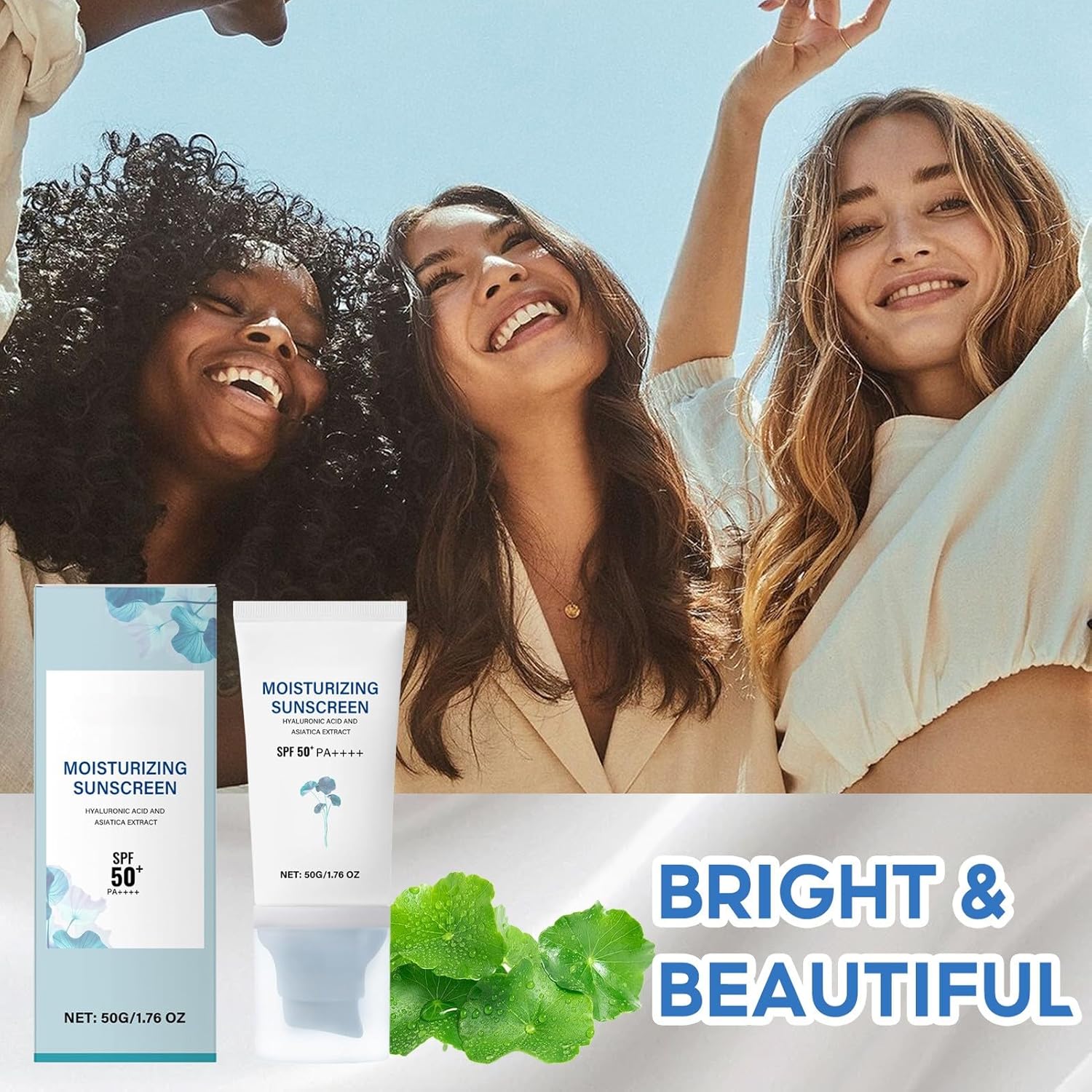 Centella Sunscreen, SPF50 PA++++ Lightweight Hydrating, Hyaluronic Acid Non-Sticky Centella Water-Fit Sun for All Skin Type(2 Pcs, 3.52Floz) - Image 6