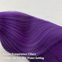 Vista 6 de Pelo trenzado morado preestirado Kanekalon trenzado de pelo preestirado Ez trenzado hipoalergénico trenzado extensiones de cabello