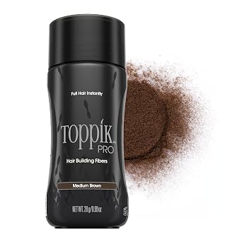 Toppik PRO Hair Building Fibers, Fill in Fine or Thinning Hair for Clients Instantly Thicker, Fuller Looking Hair, Available in 9 Shades and 4 size options
