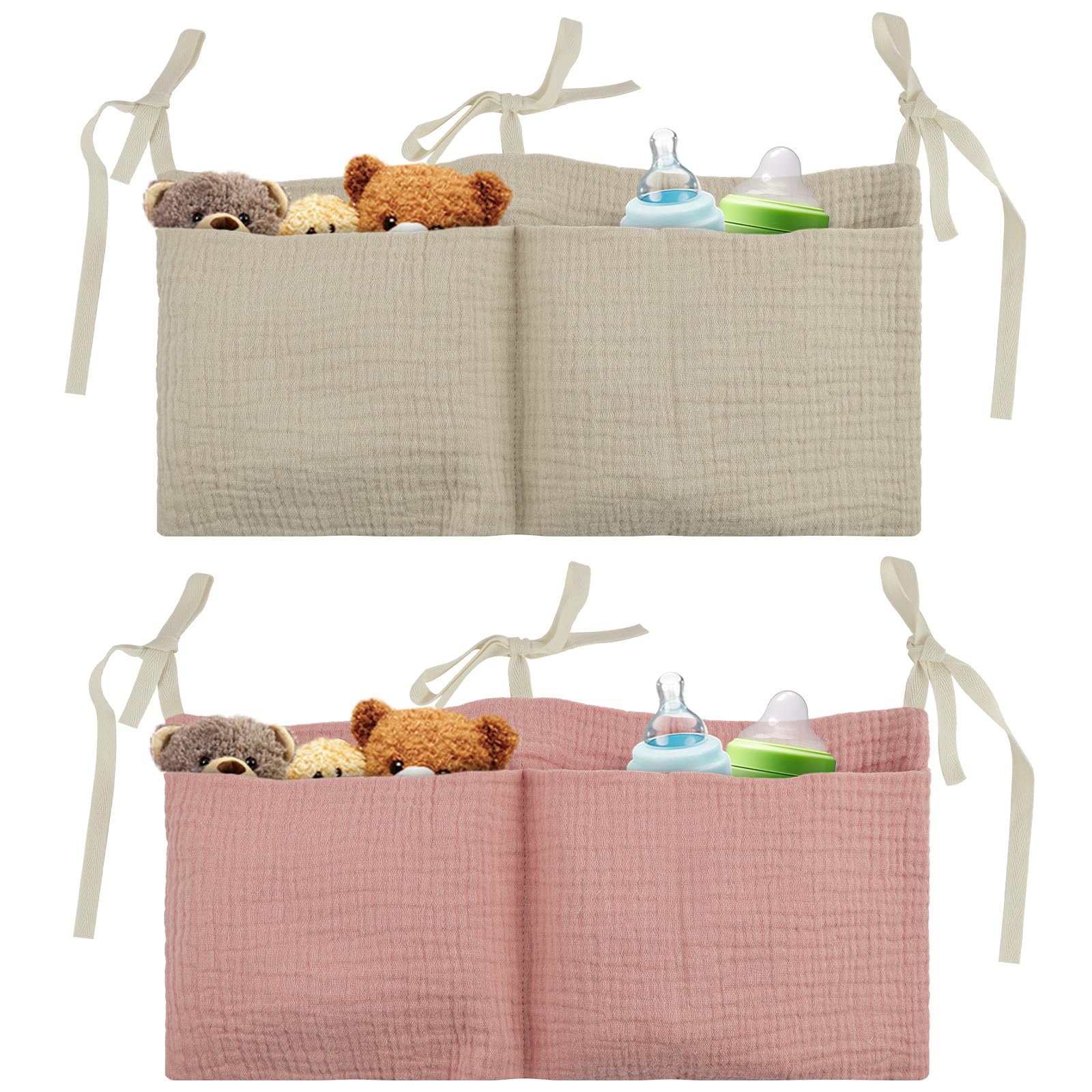 Flintronic Baby Crib Organiser, Baby Bed Storage Hanging Bag, Crib Organizer, Diaper Nursery Organizer