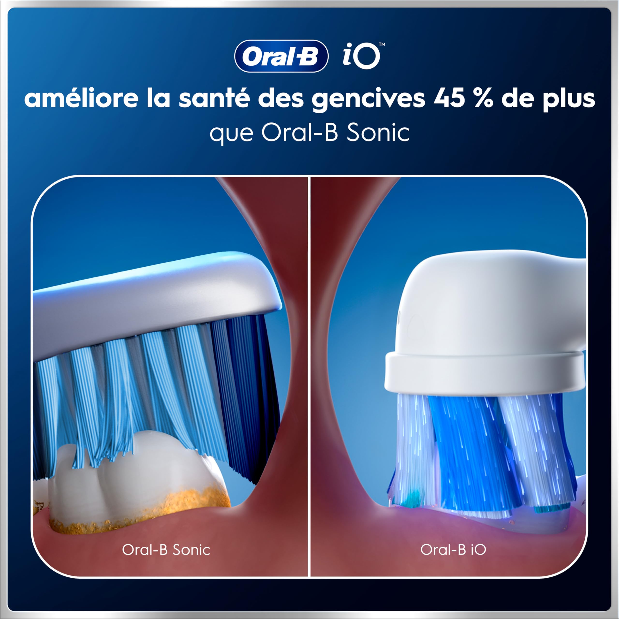 Oral-B Brosses à Dents Electriques iO 6 Duo, 3 Brossettes, Grise et Rose – 5 Modes de Brossage dont Blancheur et Soin des Gencives, Capteur de Pression, Batterie Rechargeable, Etui
