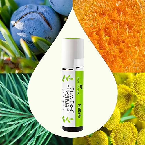 Miniatura 3 de Plant Therapy KidSafe Grow Ease Mezcla de aceites esenciales prediluidos roll-on 0.3 fl oz (1/3 oz) 100% puro, grado terapéutico