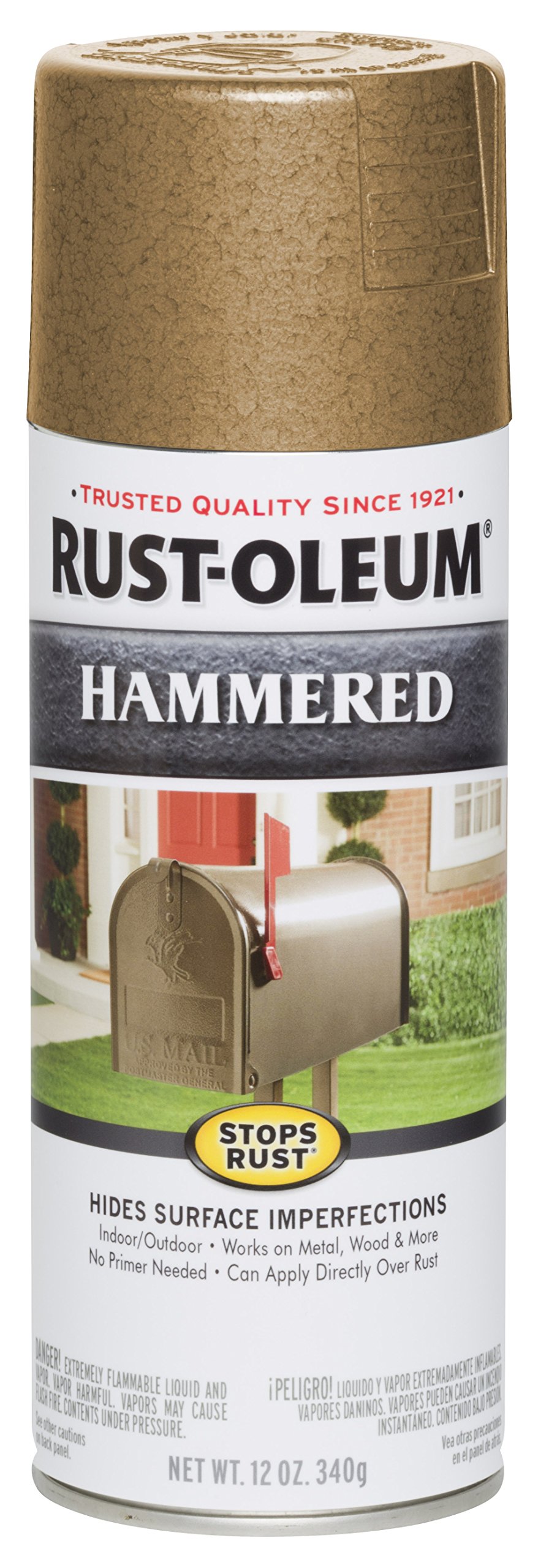 Stops Rust Spray Paint, Hammered Oatmeal, 12-oz.