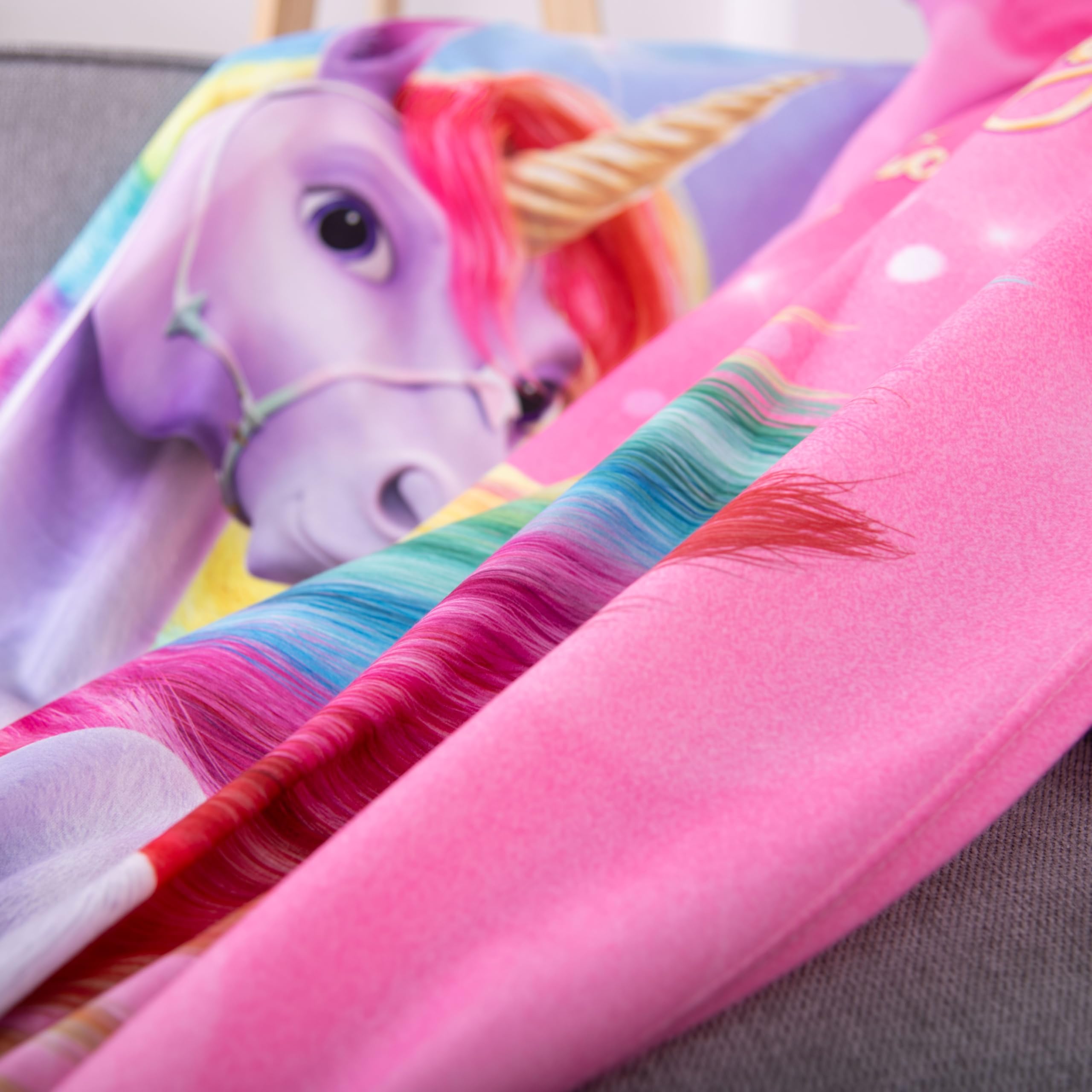 Herding Unicorn Academy Soft-Fleecedecke, 130 x 160 cm, 100% Polyester, Mehrfarbig