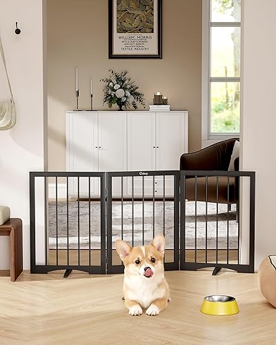 Free Standing Dog Gate Indoor, Foldable Dog Gate for Doorways