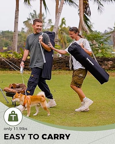 Miniatura 2 de KingCamp Silla plegable de gran tamaño, resistente 450 libras con mesa de campamento plegable, mesa de campamento enrollable de aluminio