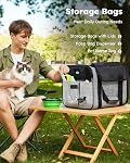 Pecute Cat Carrier Handbag, Portable Pet Carrier with Foldable Bowl, Sturdy Dog Carrier with Breathable Mesh,Suitable for Both Long and Short Trips, Used for Cats and Puppies (XL,Grey)