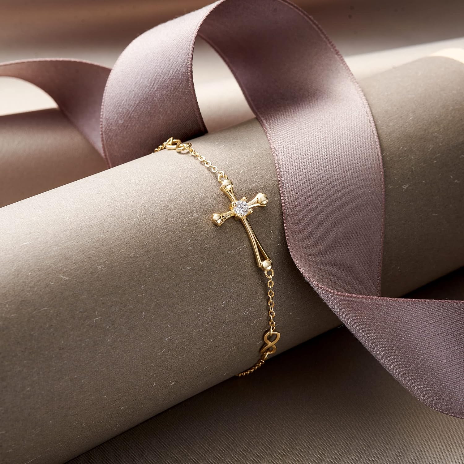 EVER FAITH Cross Bracelet 925 Silver Cross Infinity Charm Adjustable Link Religious Jewelry Gift for Women - Image 4