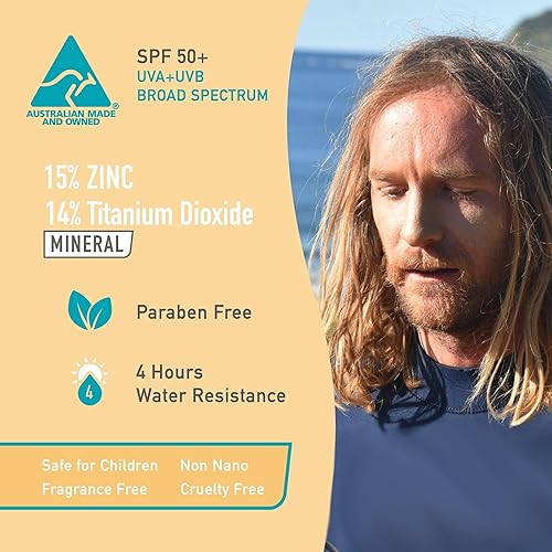 Miniatura 3 de Sun Zapper Protector solar mineral de óxido de zinc  SPF 50+ resistente al agua  tono de piel oscuro (broncebronceado)  12 g (0.42 oz)  Para rostro