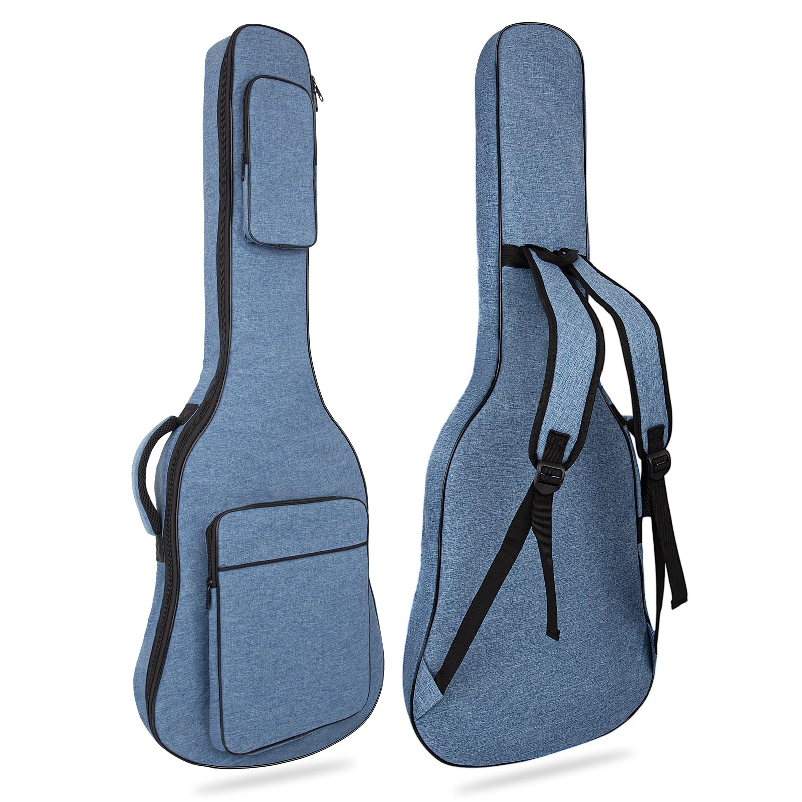 Sac Étui souple de guitare électrique de 39 pouces, rembourré 11 mm, étanche avec poches, bleu