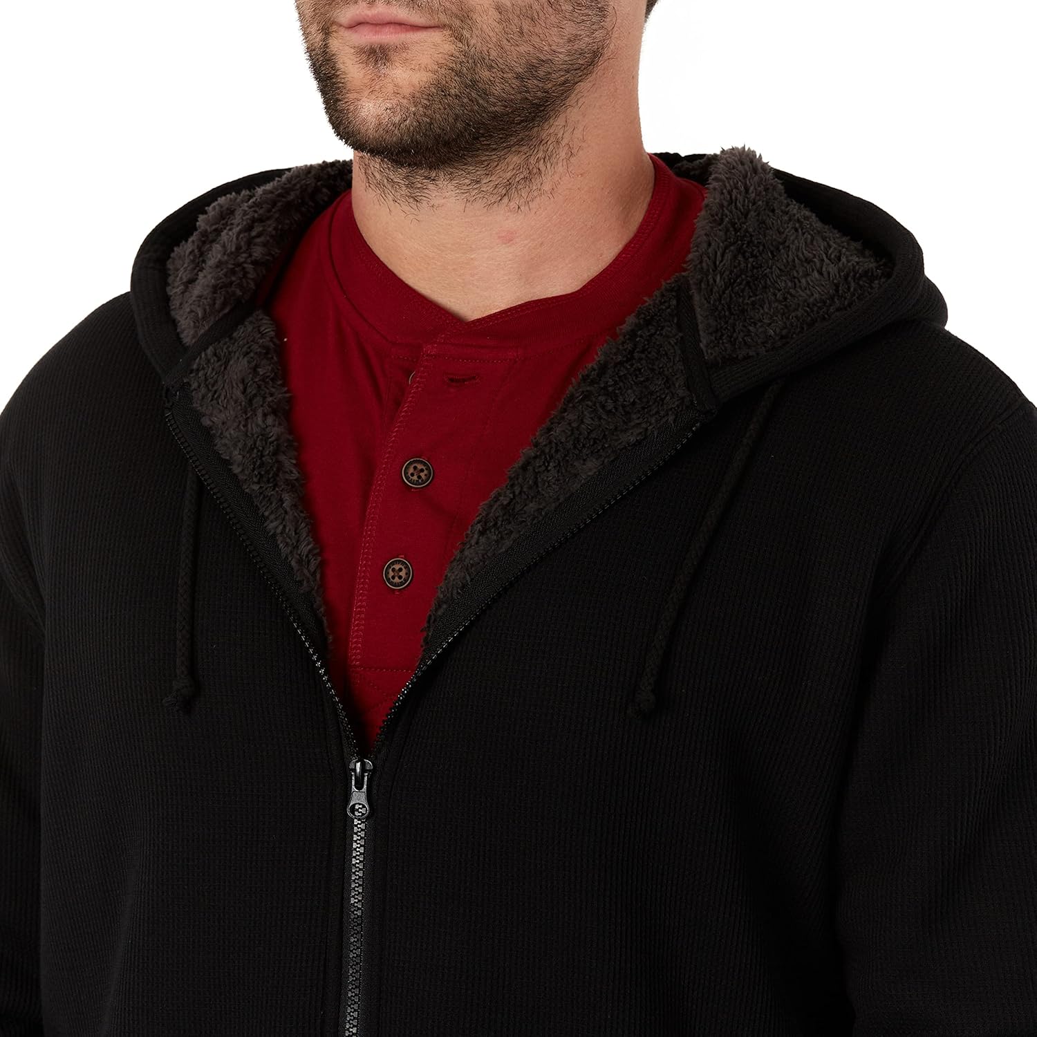 Smith's Workwear Mens Big Men's Sherpa-bonded Thermal Knit Hooded Jacket - Image 5