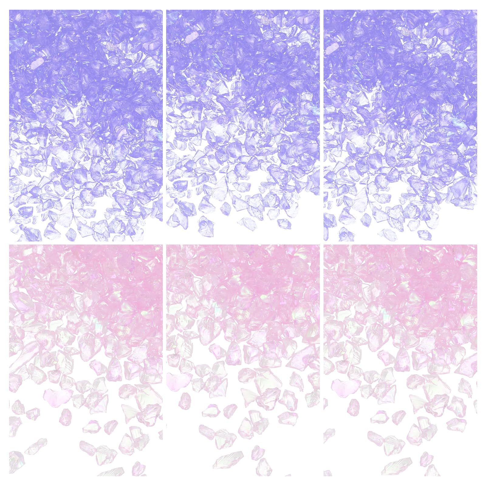 sourcing map 26g Crushed Glass for Crafts, 2-4mm Metallic Irregular Glass Chips Sprinkles Reflective Chunky Glitter for Nail Arts Vase Filler DIY Resin Decor, Blue/Purple