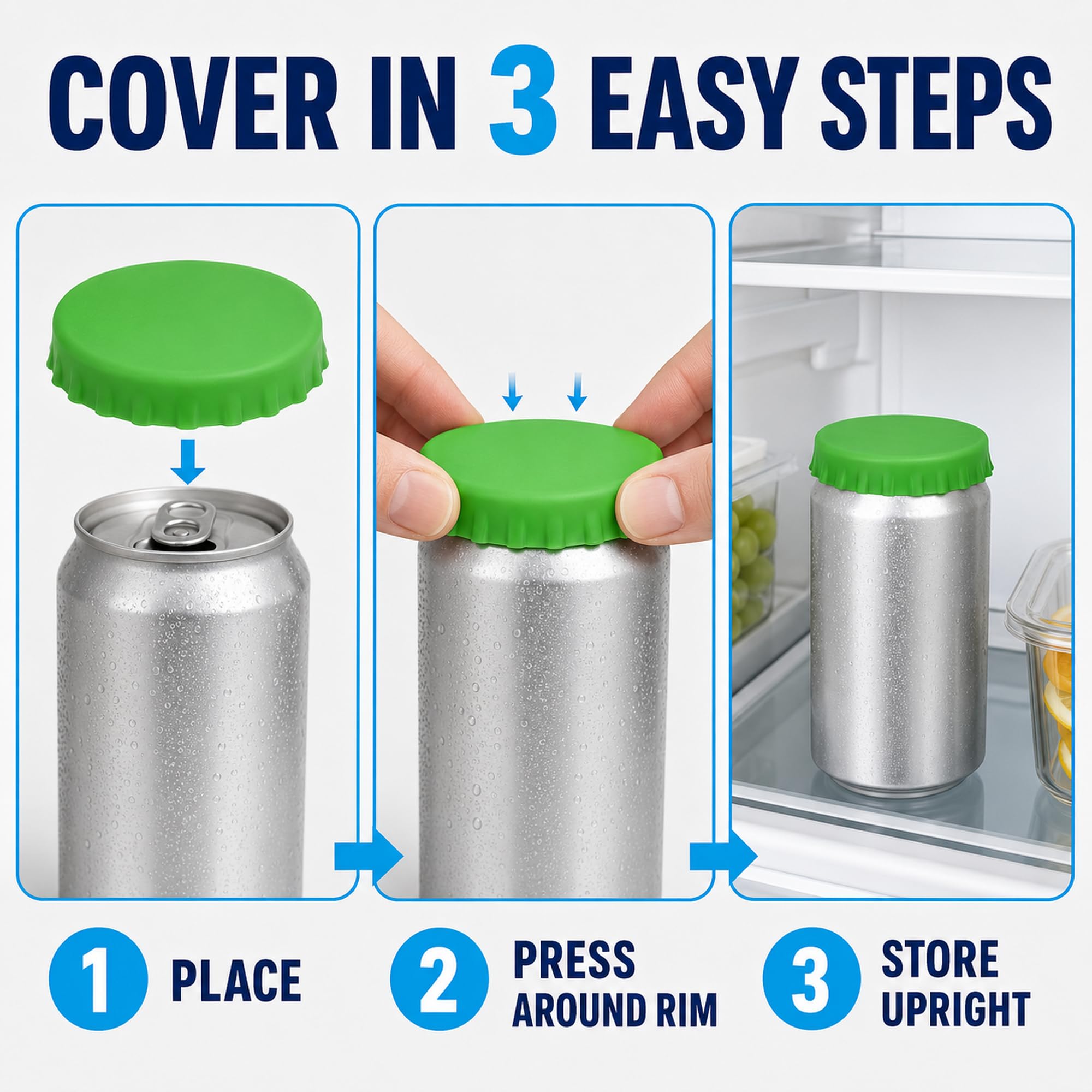 Reusable Soda Can Lids - Keep Drinks Fresh! -6 Reusable Soda Can Lids - Keep Drinks Fresh! -6