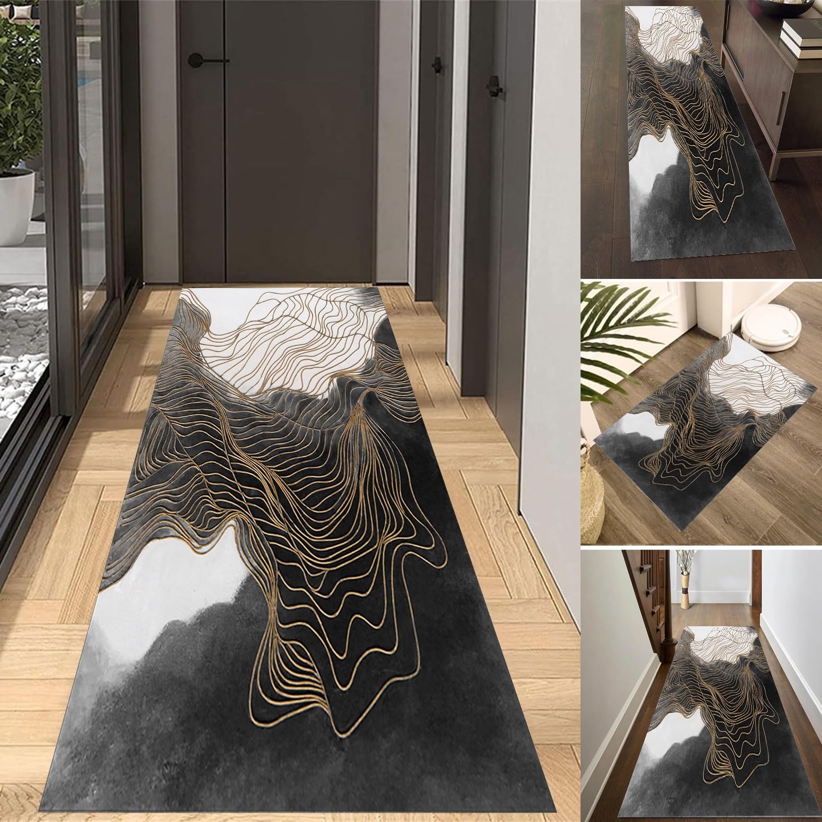 Tapis de cuisine devant évier 80x190 cm lavable en microfibre