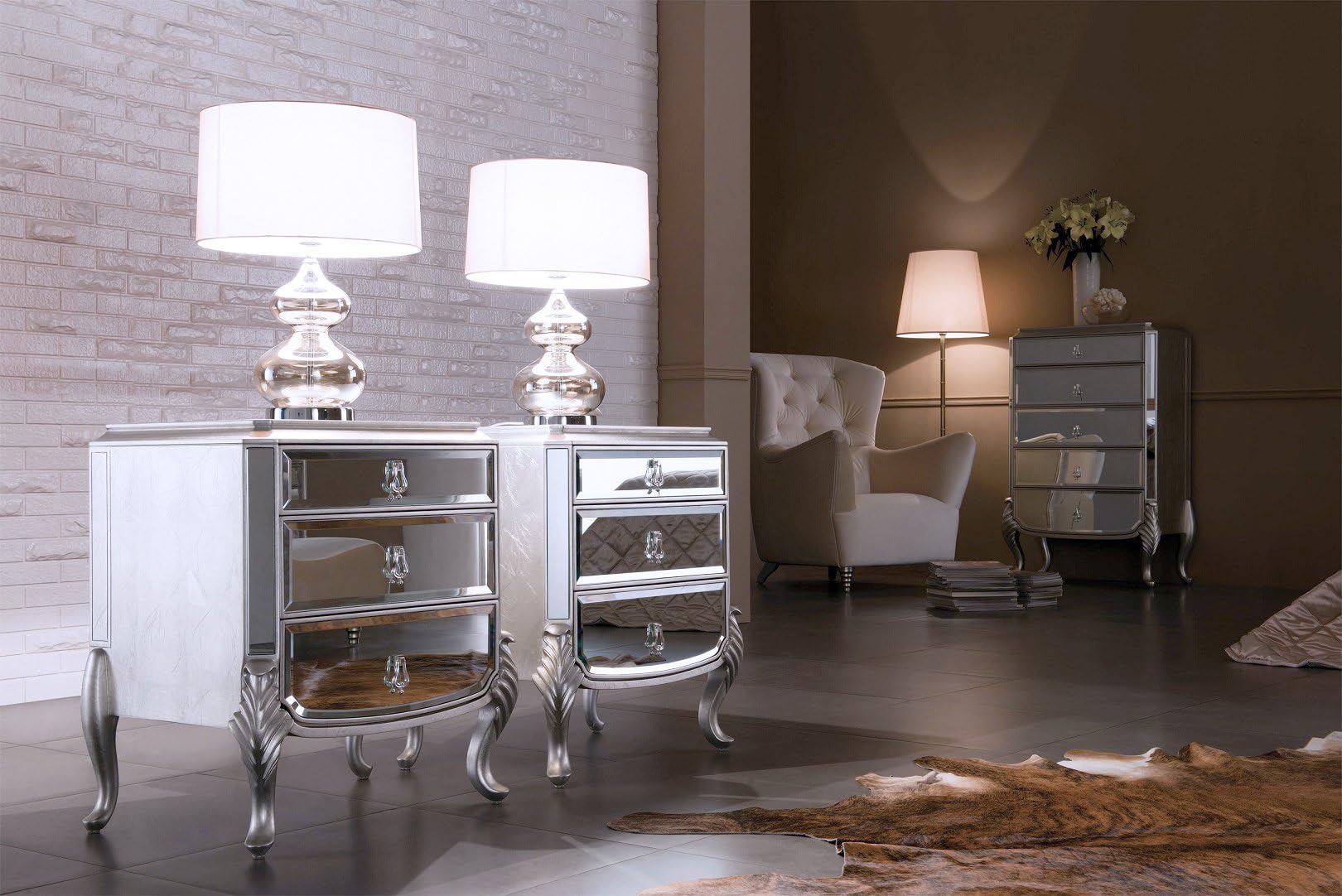 The Interior Gallery Florentine - Mirrored Night Stand