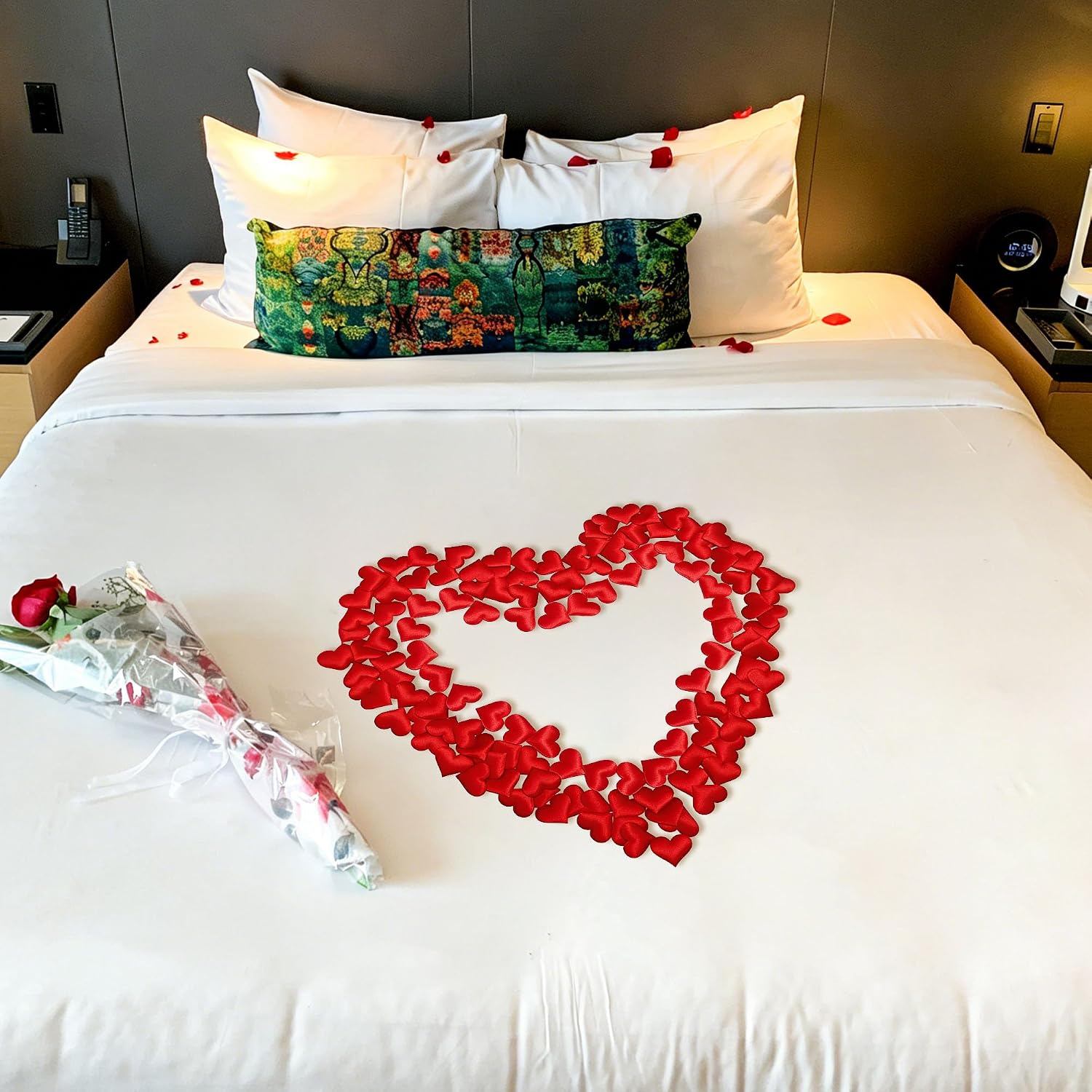 300PCS Red Heart Confetti for Tables, 1.4 Inch 3D Foam Heart Shaped Confetti for Valentines Day Decor, Romantic Red Table Scatter for Wedding Anniversary Party Decorations