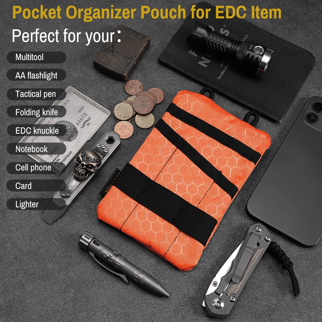 VIPERADE VE1-P EDC Sac à Outils Organiseur EDC Pochette Petits Sacs EDC Organiseur de Poche Sac Multi-Outils en Nylon Petit pour Lampe de Poche, Couteau, Stylo, carnet