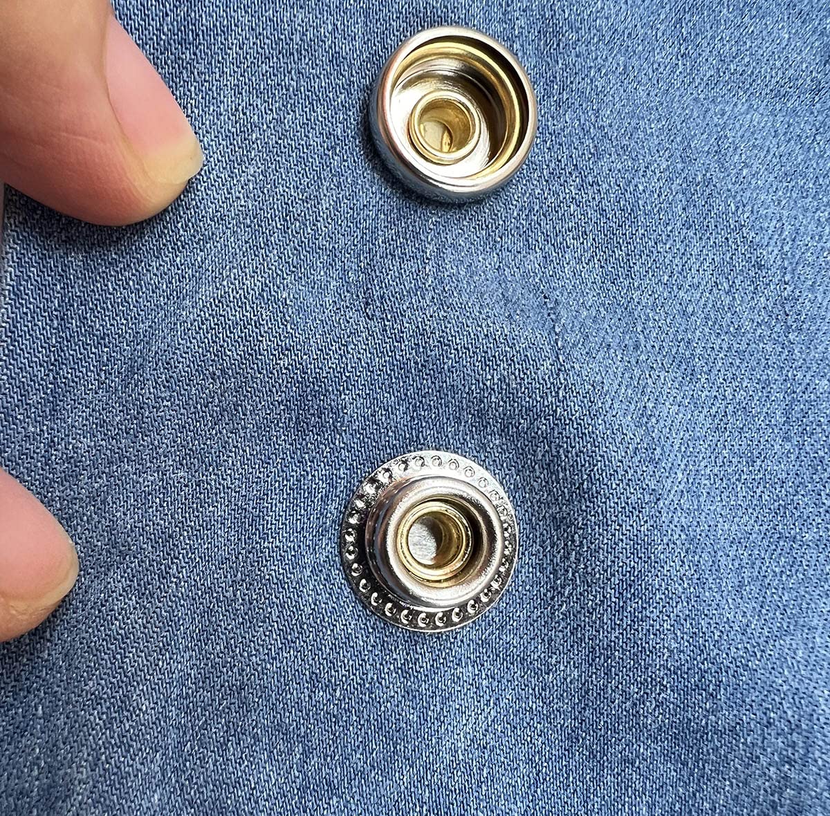 WedDecor 15 mm Bottoni a Pressione in Metallo Resistente, 4 Parti di Jeans, Riparazione Vestiti, Verde Militare, Confezione 100