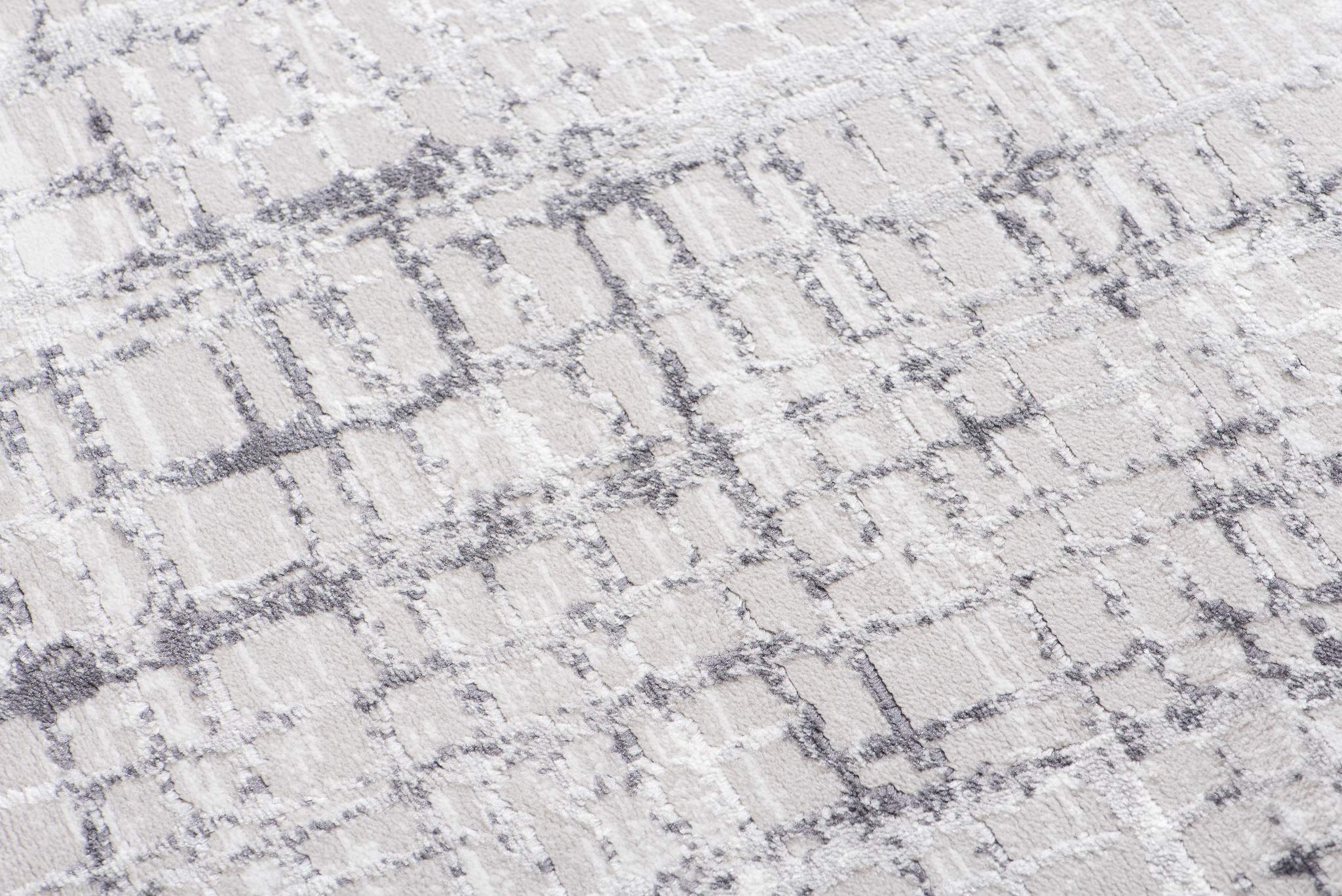 Tapiso Niebo nowoczesny dywan salon sypialnia abstrakcyjne wyblakłe linie jasnoszary trwały dywan rozmiar - 120 x 170 cm (9 stóp 11 x 5 stóp 7)