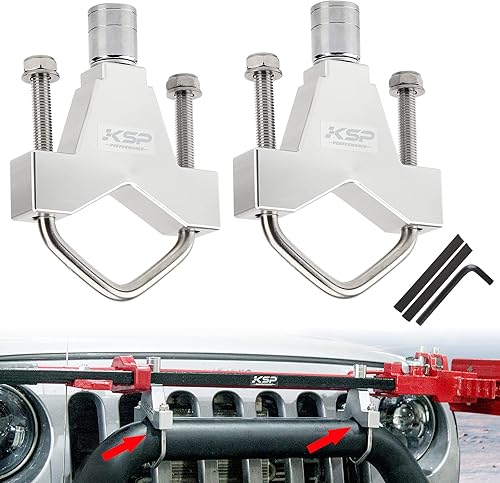 KSP Jack Mount Hood Bisagra Puerta Bisagra Soporte antirrobo para Je-ep 2007-2018 JK,2018+JL Offroad Negro