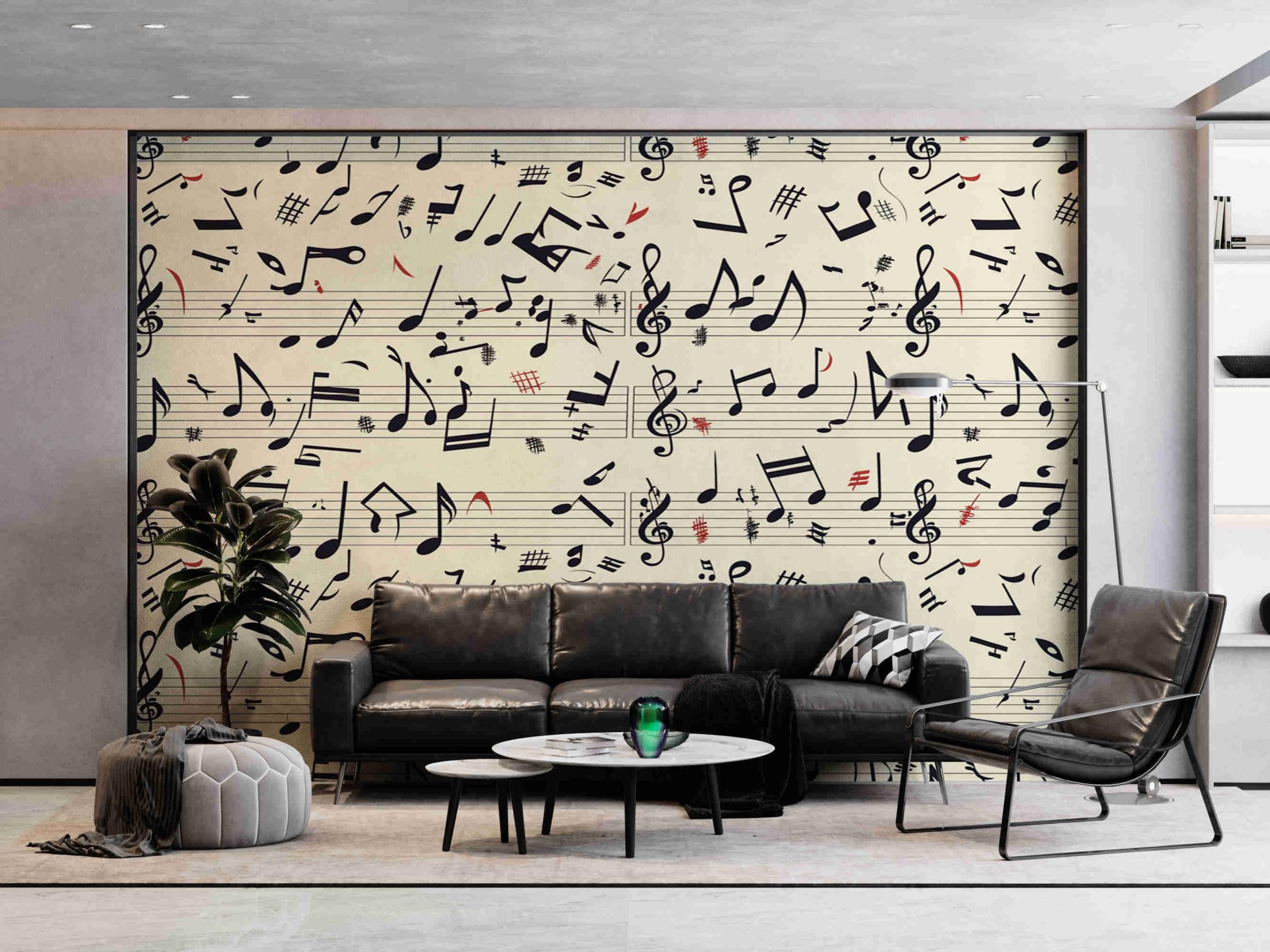 Papel pintado de notas musicales sencillas, papel pintado fotográfico con partitura musical, mural de pared para niños, dormitorio, decoración de póster para el hogar, 118 pulgadas de ancho x 82