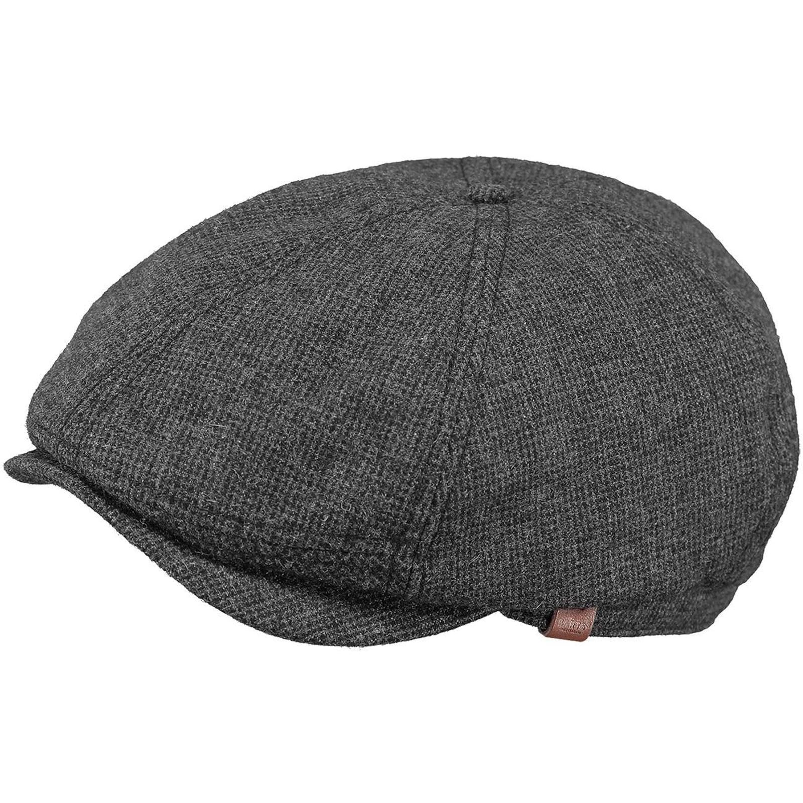 Barts Mens Jamaica Wool Blend Adjustable Newsboy Flat Cap Dark Heather