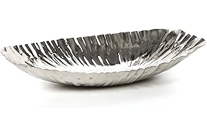 Hosley Elegance Redefined Silver Finish Decor Tray Bowl