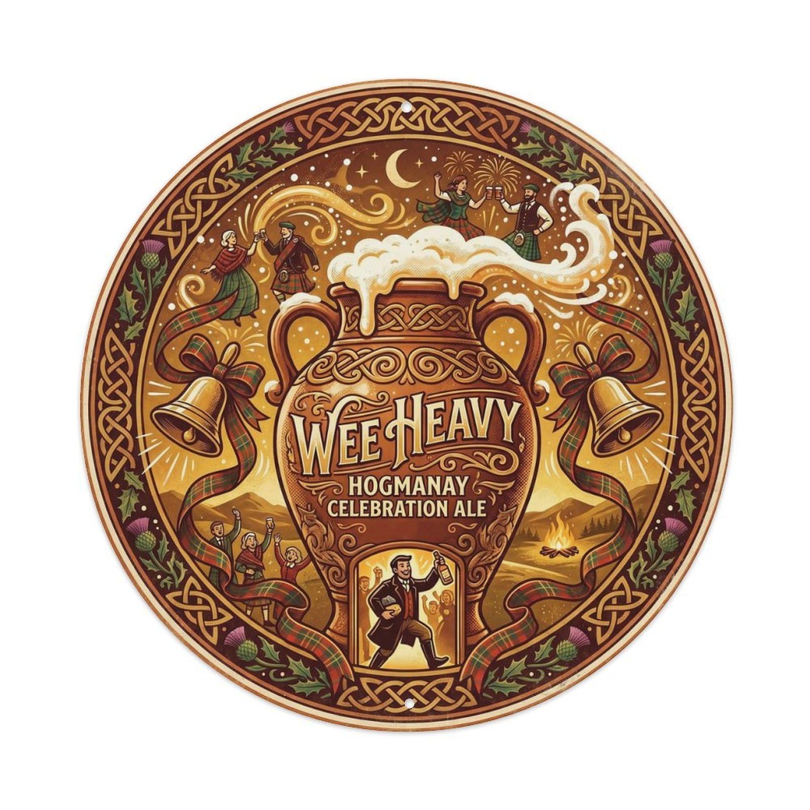 Wee Heavy Scottish Ale Taproom Rustic Barrel Cellar Metal Tin Sign