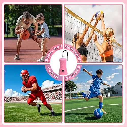 Miniatura 6 de AXHJ Bomba de aire eléctrica para globos largos y pelota deportiva, bomba de globo de aire eléctrica 2 en 1, inflador de globos para globos de