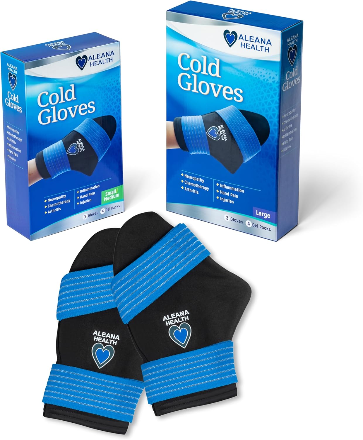 Cold Therapy Gloves for Chemotherapy & Neuropathy Relief – Reusable Ice Pack Cooling Gloves, 1 Pair – Large