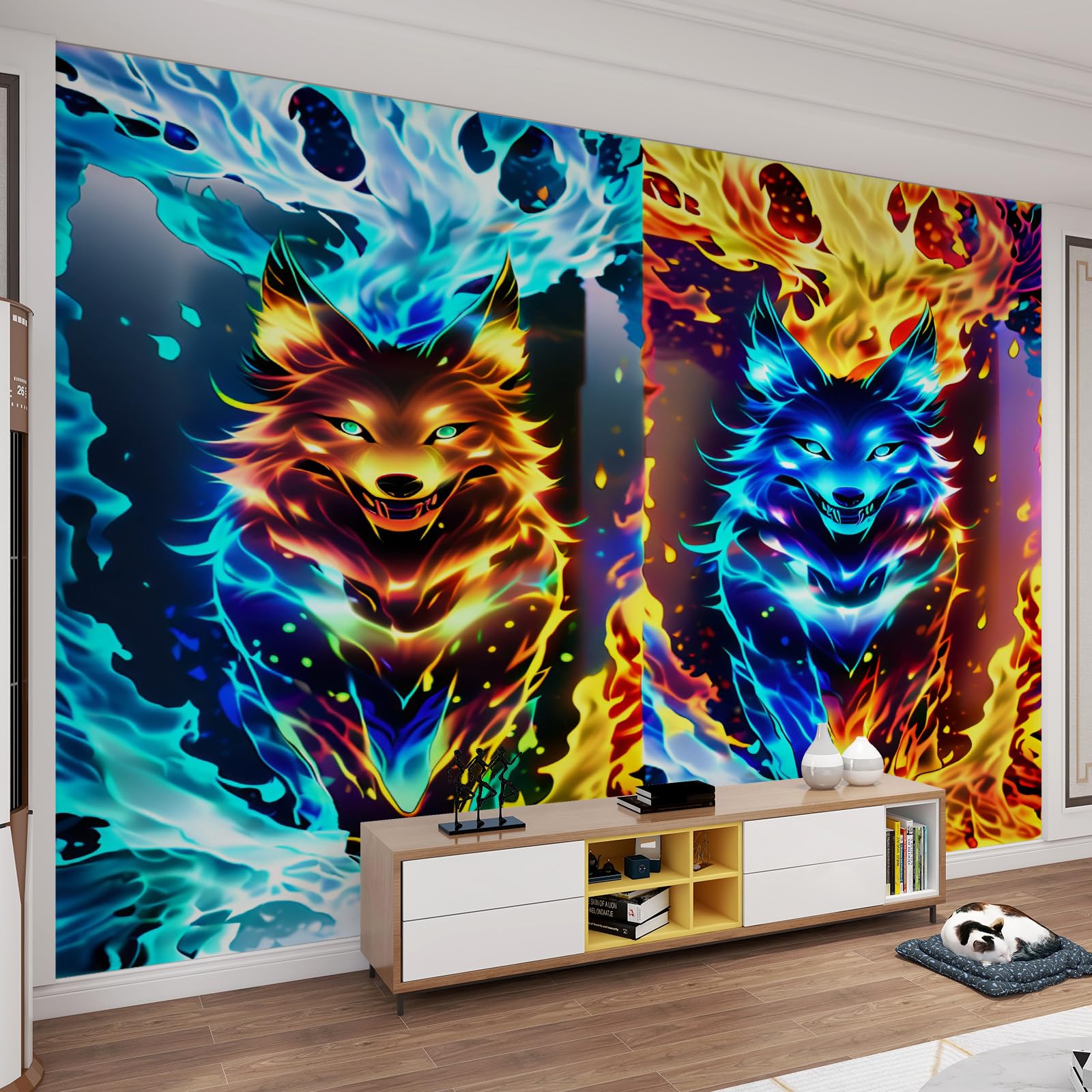Papier peint mural 3D avec autocollants muraux lisses lavables pour chambre d'enfant
