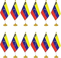 Vista 36 de WXTWK Paquete de 12 banderas de escritorio peruanas pequeñas mini banderas de mesa peruanas con base de soporte, decoración de celebración