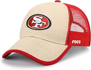 FOCO NFL Mens NFL Team Logo Straw Casual Trucker Cap Hat