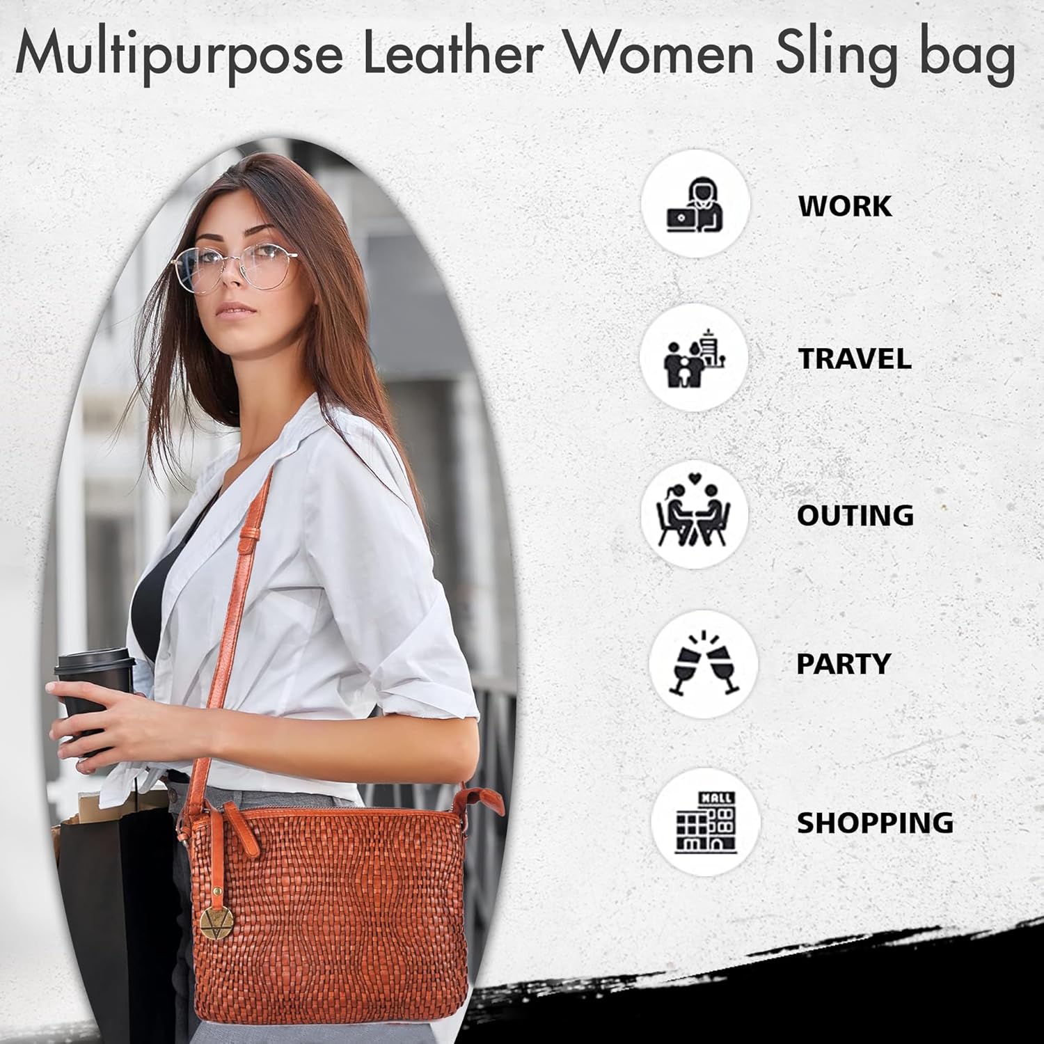 Leather Crossbody bag & Wallets for Women, Small Wallet for Ladies Zipper Coin Purse